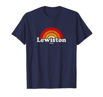 Lewiston Idaho Id 70S Rainbow T-Shirt - Novelty Apparel Men Women - T-Shirt, Sweatshirt, Hoodie