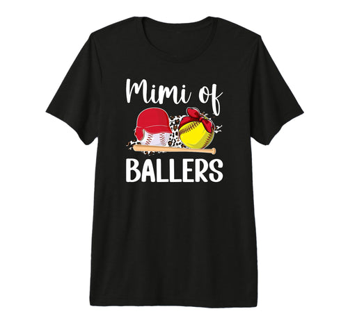 Mimi Ballers Leopard Softball Baseball T-Shirt - Minimalist Print Unisex - T-Shirt, Sweatshirt, Hoodie