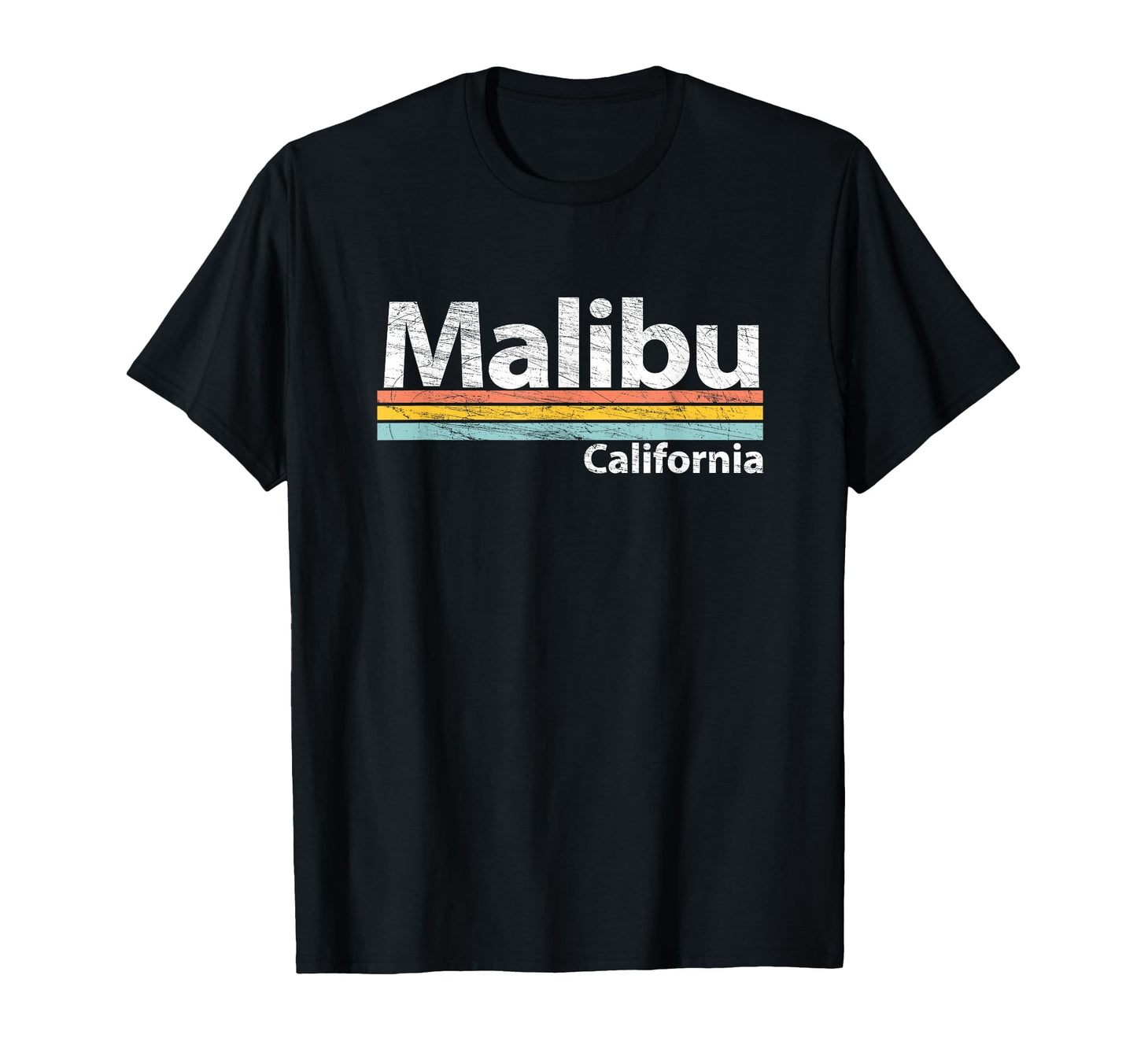 Malibu California Ca Stripes T-Shirt - Trendy Graphic for Adults - T-Shirt, Sweatshirt, Hoodie