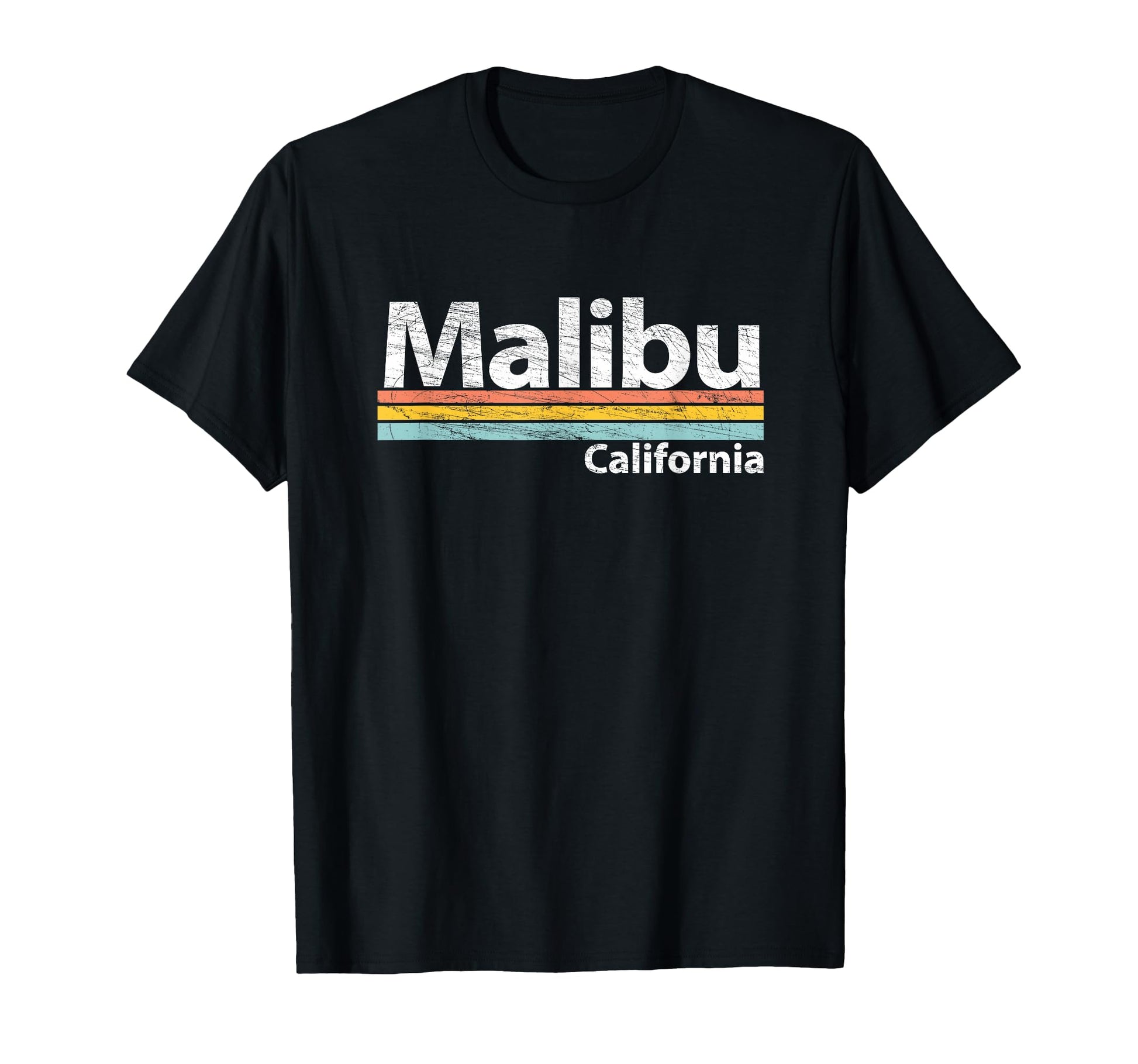 Malibu California Ca Stripes T-Shirt - Trendy Graphic for Adults - T-Shirt, Sweatshirt, Hoodie