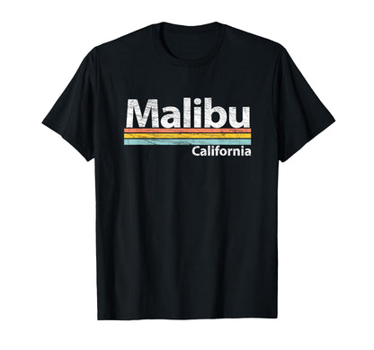 Malibu California Ca Stripes T-Shirt - Trendy Graphic for Adults - T-Shirt, Sweatshirt, Hoodie