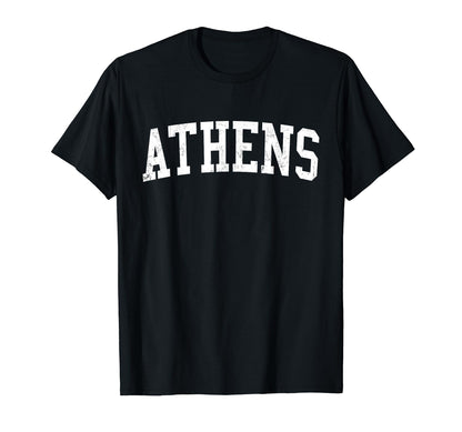 Athens Tx Distressed White Varsity T-Shirt - Unique Graphic Men Women - T-Shirt, Sweatshirt, Hoodie