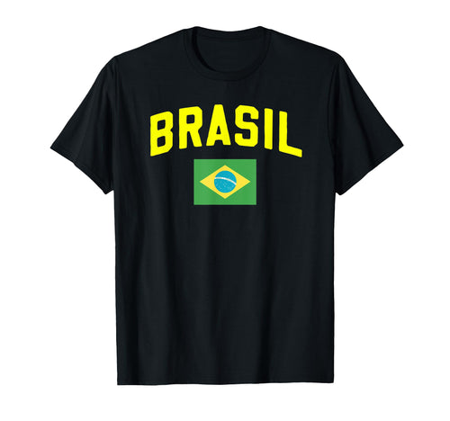 Brasil Varsity Lettering Flag T-Shirt - Minimalist Print Unisex - T-Shirt, Sweatshirt, Hoodie