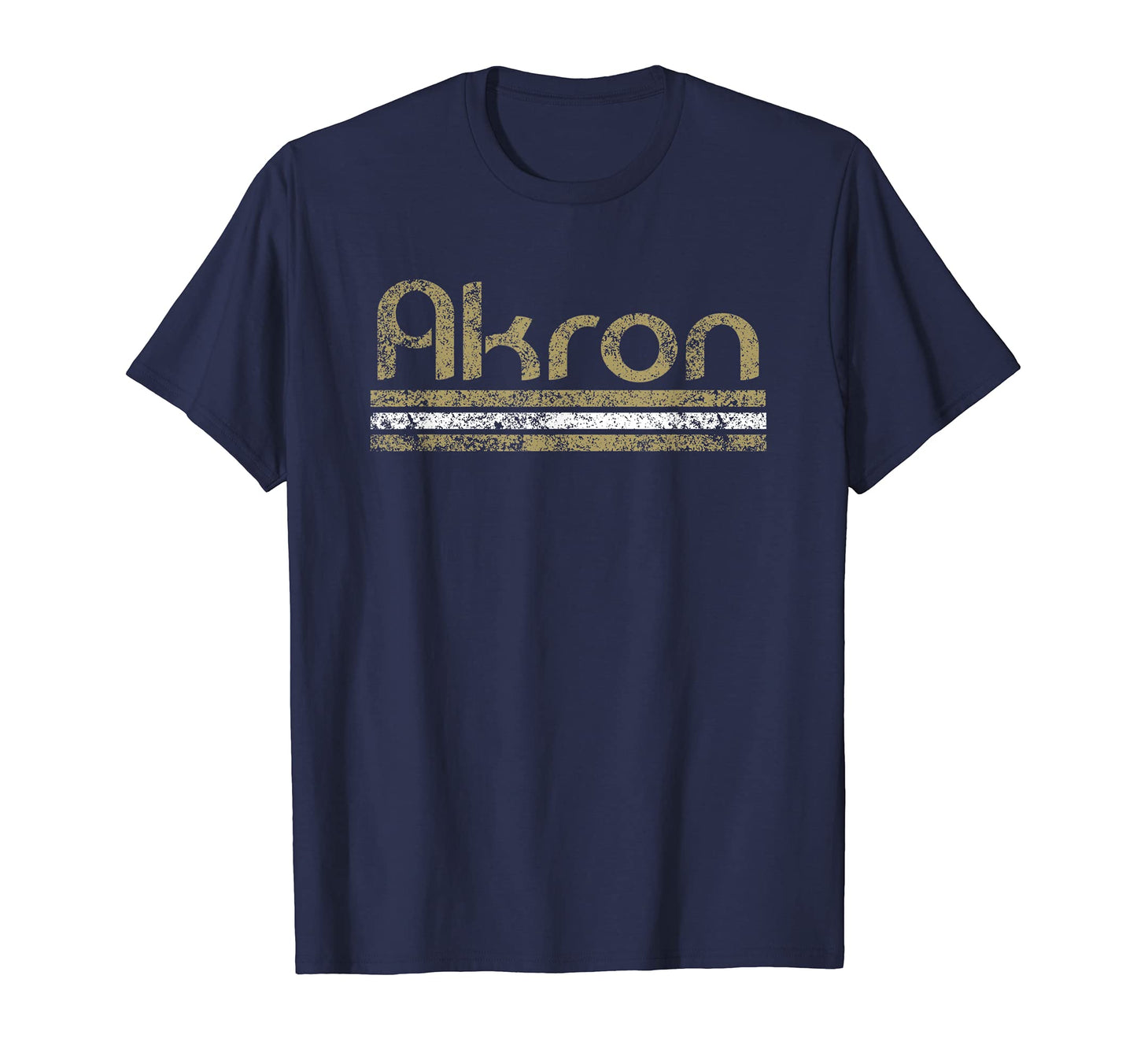 Akron Ohio Weathered Stripe Throwback T-Shirt - Streetwear Style Men Women - T-Shirt, Sweatshirt, Hoodie