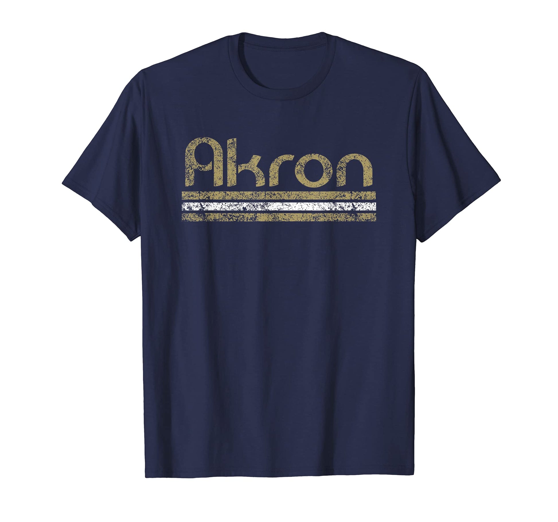 Akron Ohio Weathered Stripe Throwback T-Shirt - Streetwear Style Men Women - T-Shirt, Sweatshirt, Hoodie