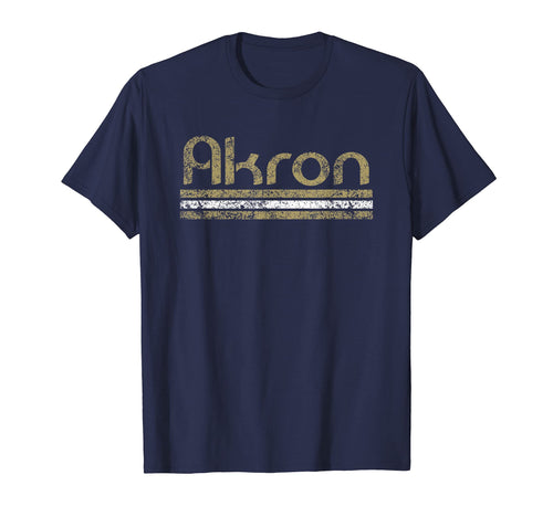 Akron Ohio Weathered Stripe Throwback T-Shirt - Streetwear Style Men Women - T-Shirt, Sweatshirt, Hoodie