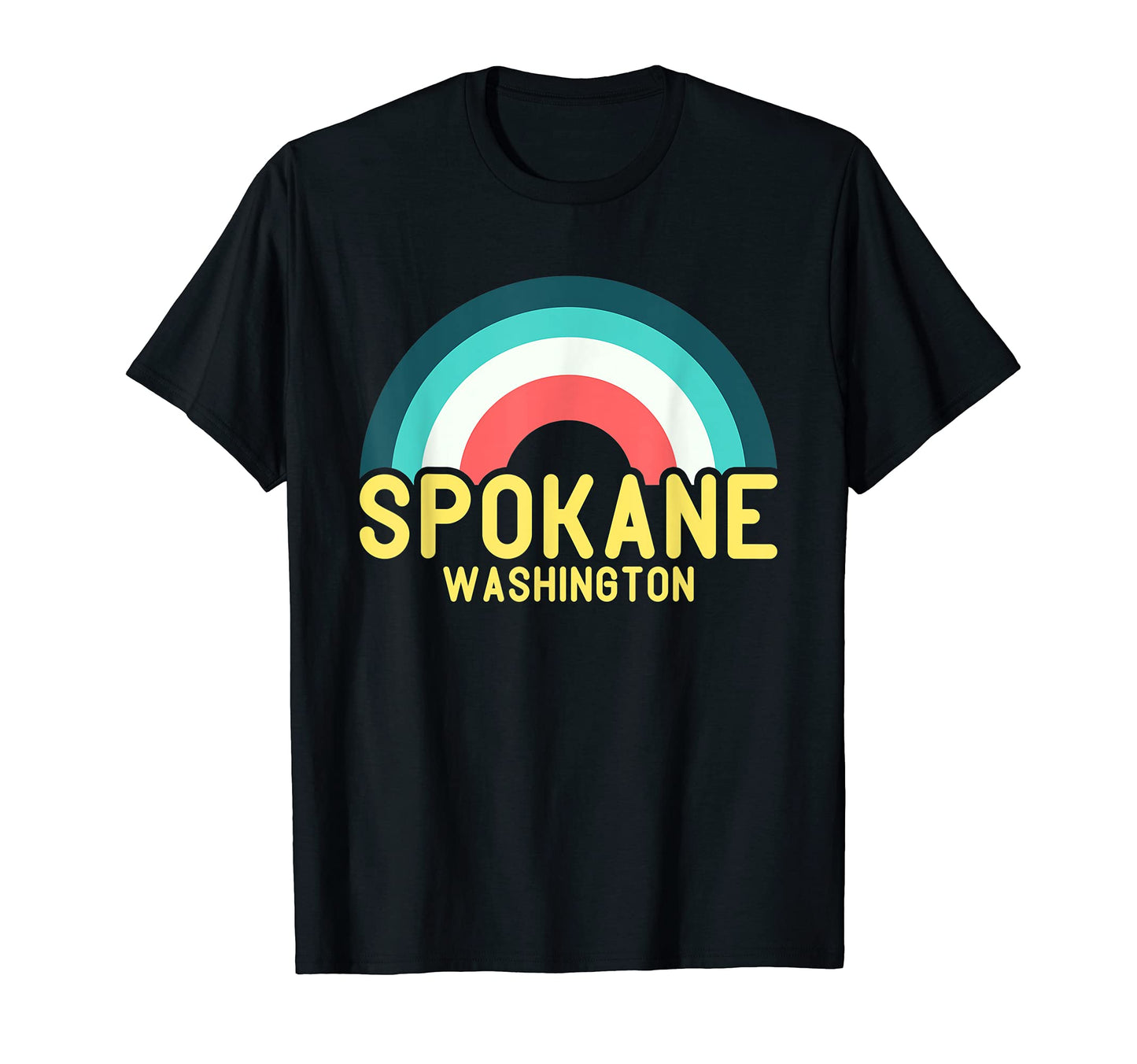 Spokane Washington Rainbow T-Shirt - Minimalist Print Unisex - T-Shirt, Sweatshirt, Hoodie