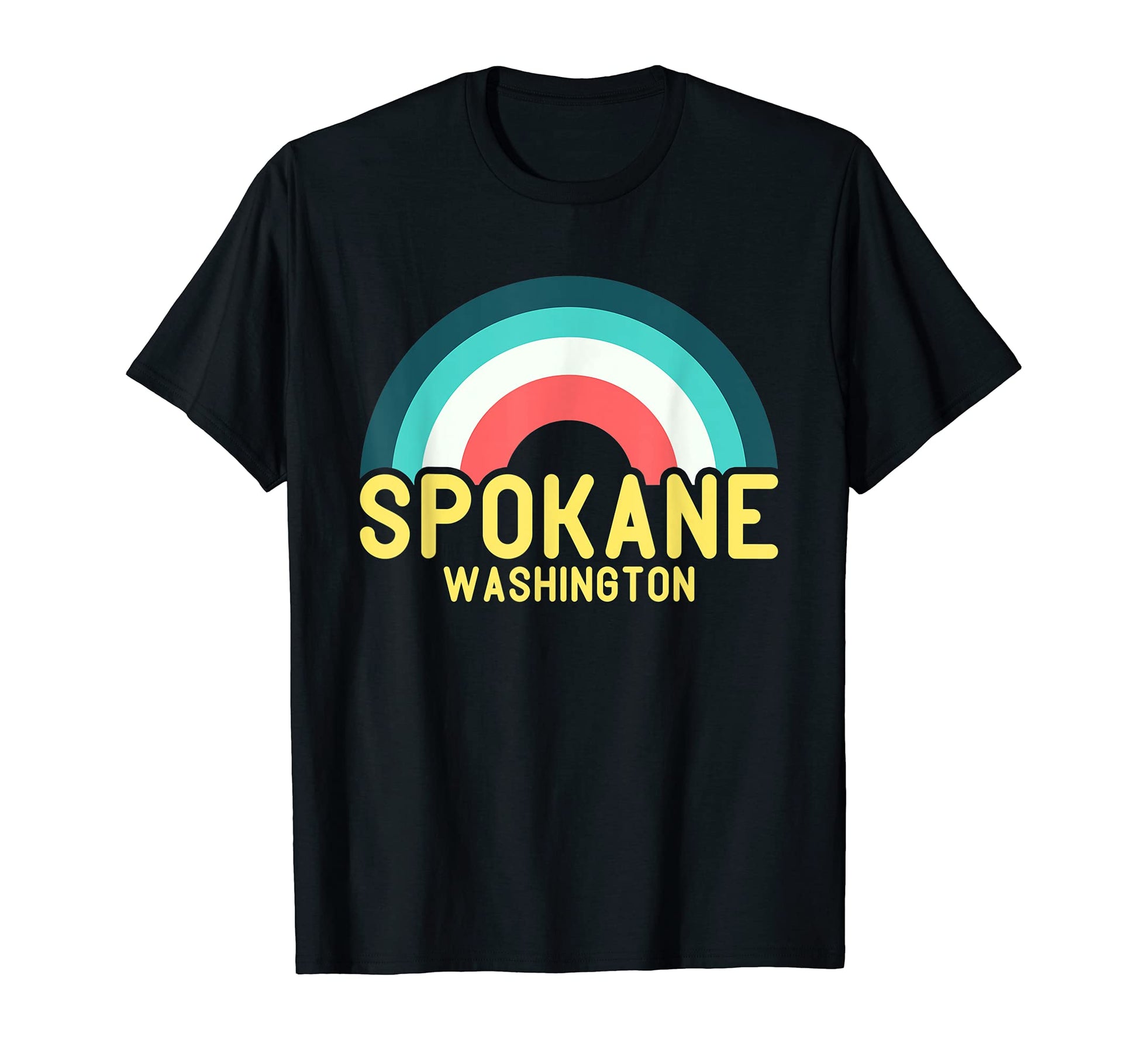 Spokane Washington Rainbow T-Shirt - Minimalist Print Unisex - T-Shirt, Sweatshirt, Hoodie