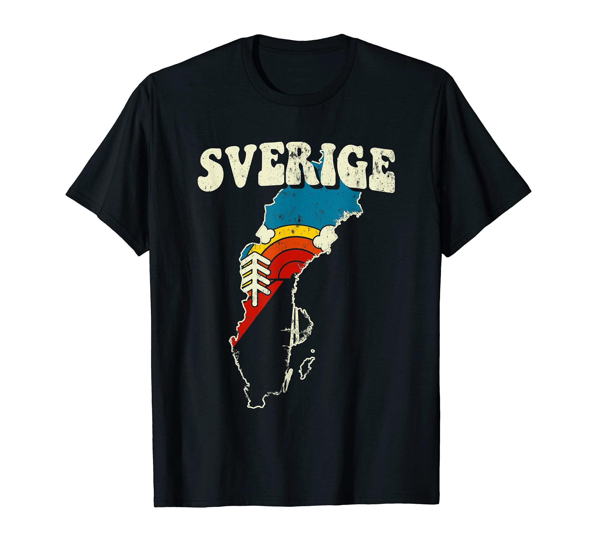 Sweden Swedish Country Rainbow T-Shirt - Casual Everyday Wear Men Women - T-Shirt, Sweatshirt, Hoodie