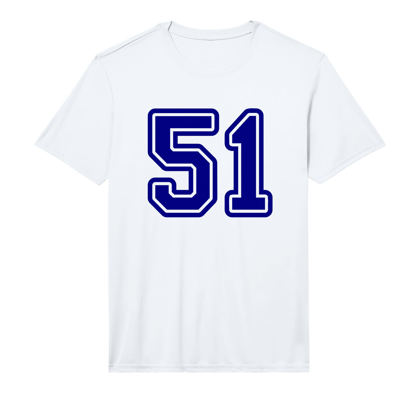 Blue Sports Team Number 51 Performance T-Shirt - Graphic Print Unisex - T-Shirt, Sweatshirt, Hoodie