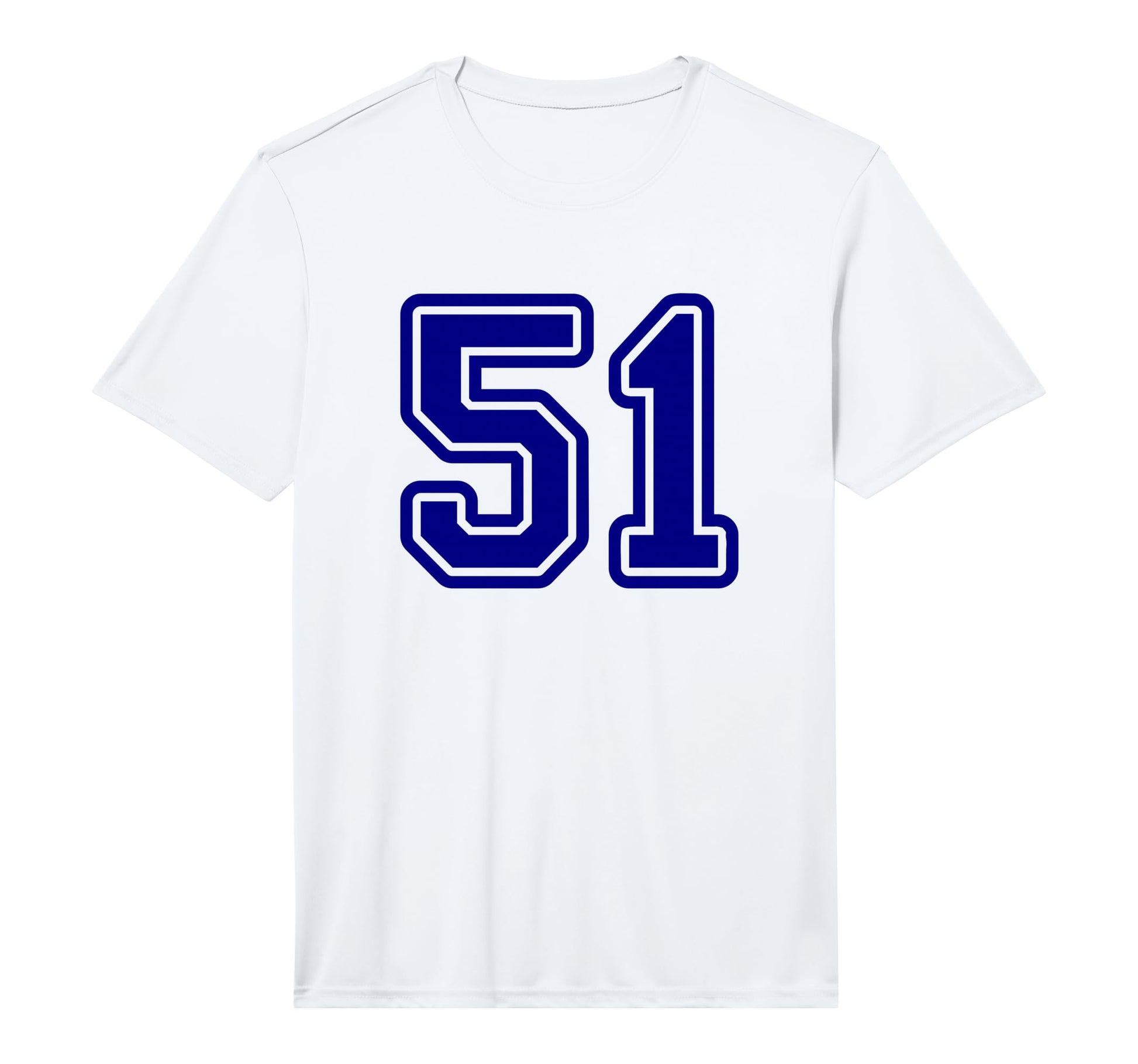 Blue Sports Team Number 51 Performance T-Shirt - Graphic Print Unisex - T-Shirt, Sweatshirt, Hoodie