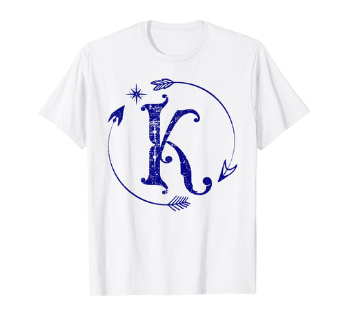Initial K Monogram Boho Name Letter K T-Shirt - Fun Novelty Design Unisex - T-Shirt, Sweatshirt, Hoodie