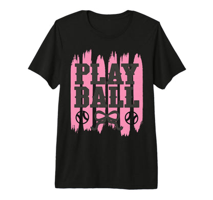 Play Ball Baseball Mom Coquette Bow T-Shirt - Custom Art Print Unisex - T-Shirt, Sweatshirt, Hoodie