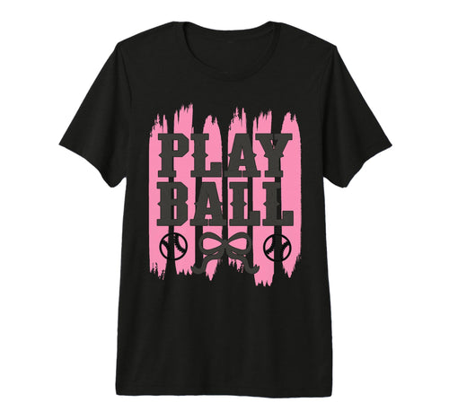 Play Ball Baseball Mom Coquette Bow T-Shirt - Custom Art Print Unisex - T-Shirt, Sweatshirt, Hoodie
