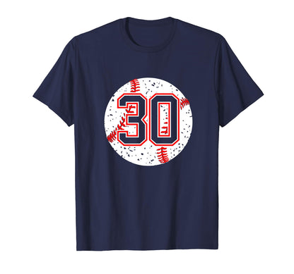 Baseball Number 30 Mom Show Support T-Shirt - Minimalist Print Unisex - T-Shirt, Sweatshirt, Hoodie