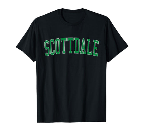 Scottdale Ga Distressed Green Varsity T-Shirt - Custom Art Print Unisex - T-Shirt, Sweatshirt, Hoodie