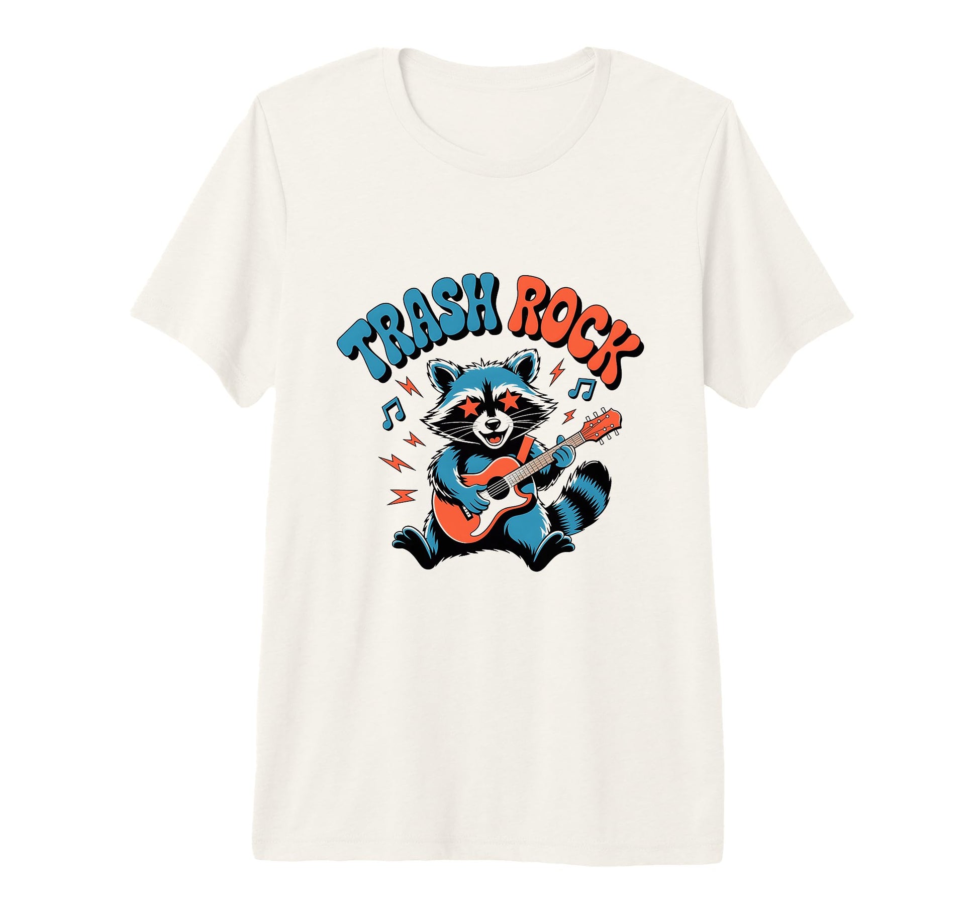 Trash Rock Raccoon Playing Guitar Music T-Shirt - Unique Graphic Men Women - T-Shirt, Sweatshirt, Hoodie