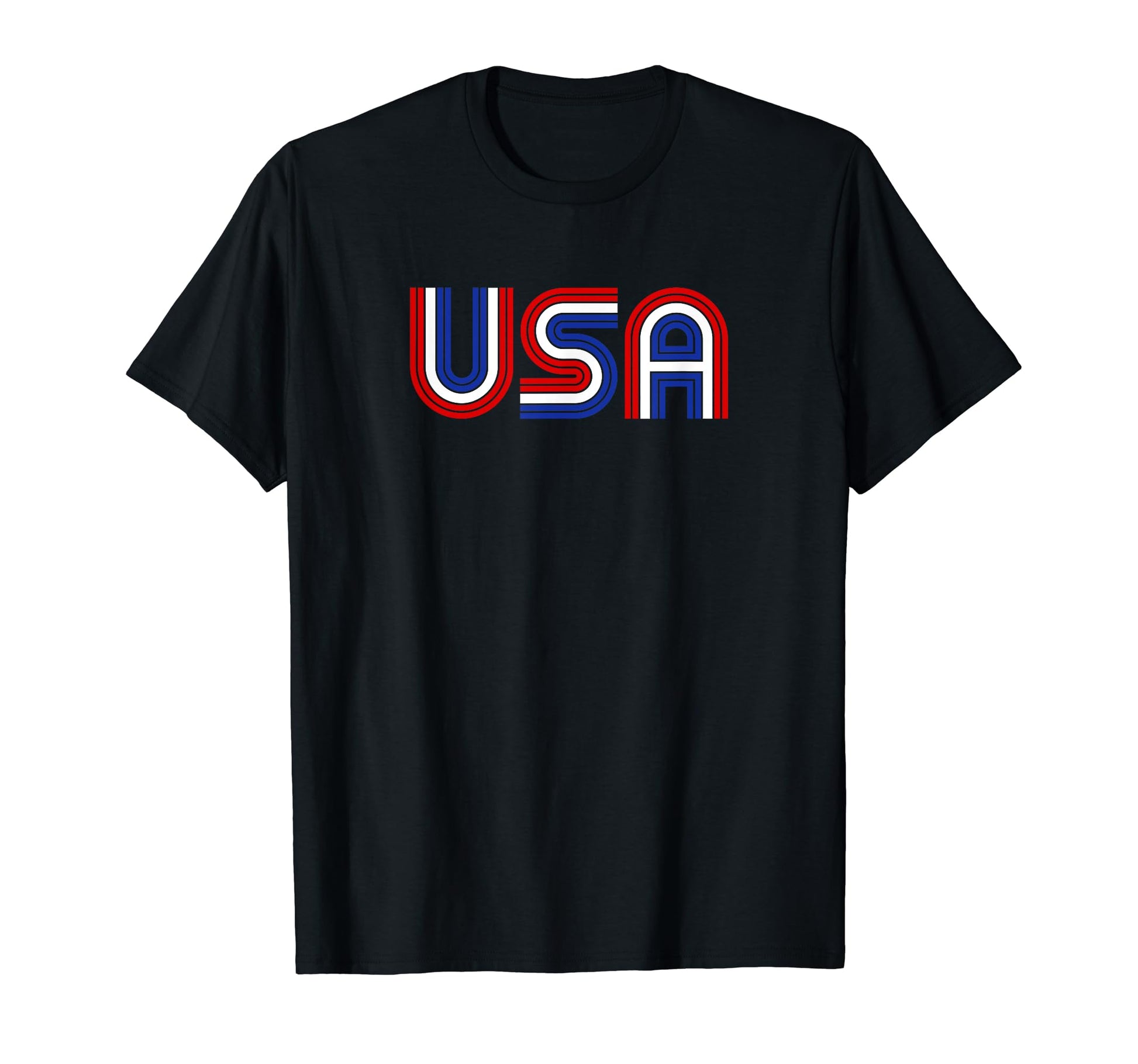 70S Usa Stripe Text T-Shirt - Minimalist Print Unisex - T-Shirt, Sweatshirt, Hoodie