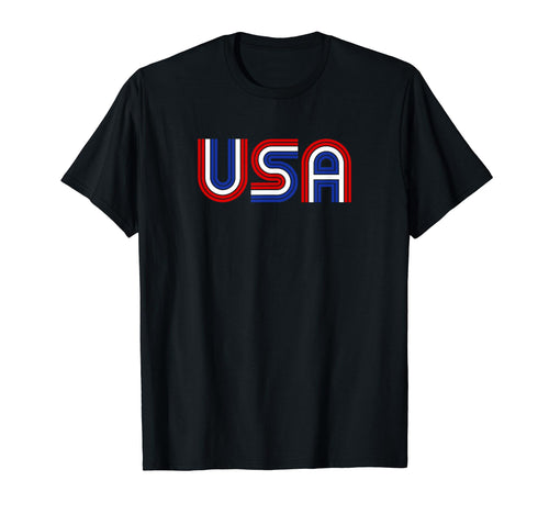 70S Usa Stripe Text T-Shirt - Minimalist Print Unisex - T-Shirt, Sweatshirt, Hoodie