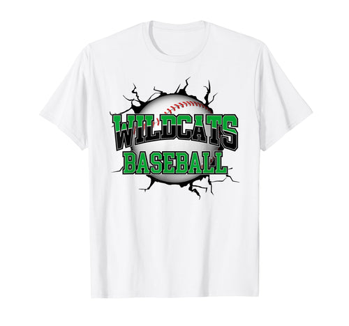 Wildcats Baseball Break Green Wildcat T-Shirt - Minimalist Print Unisex - T-Shirt, Sweatshirt, Hoodie