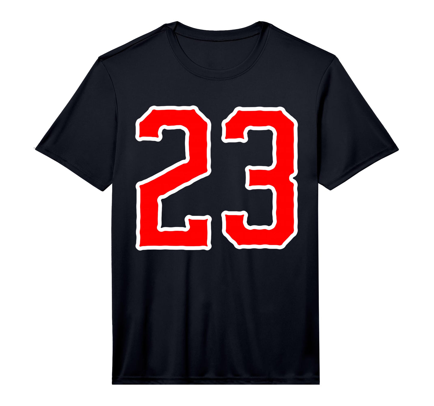 Number 23 White Red Sports Team Number T-Shirt - Trendy Graphic for Adults - T-Shirt, Sweatshirt, Hoodie