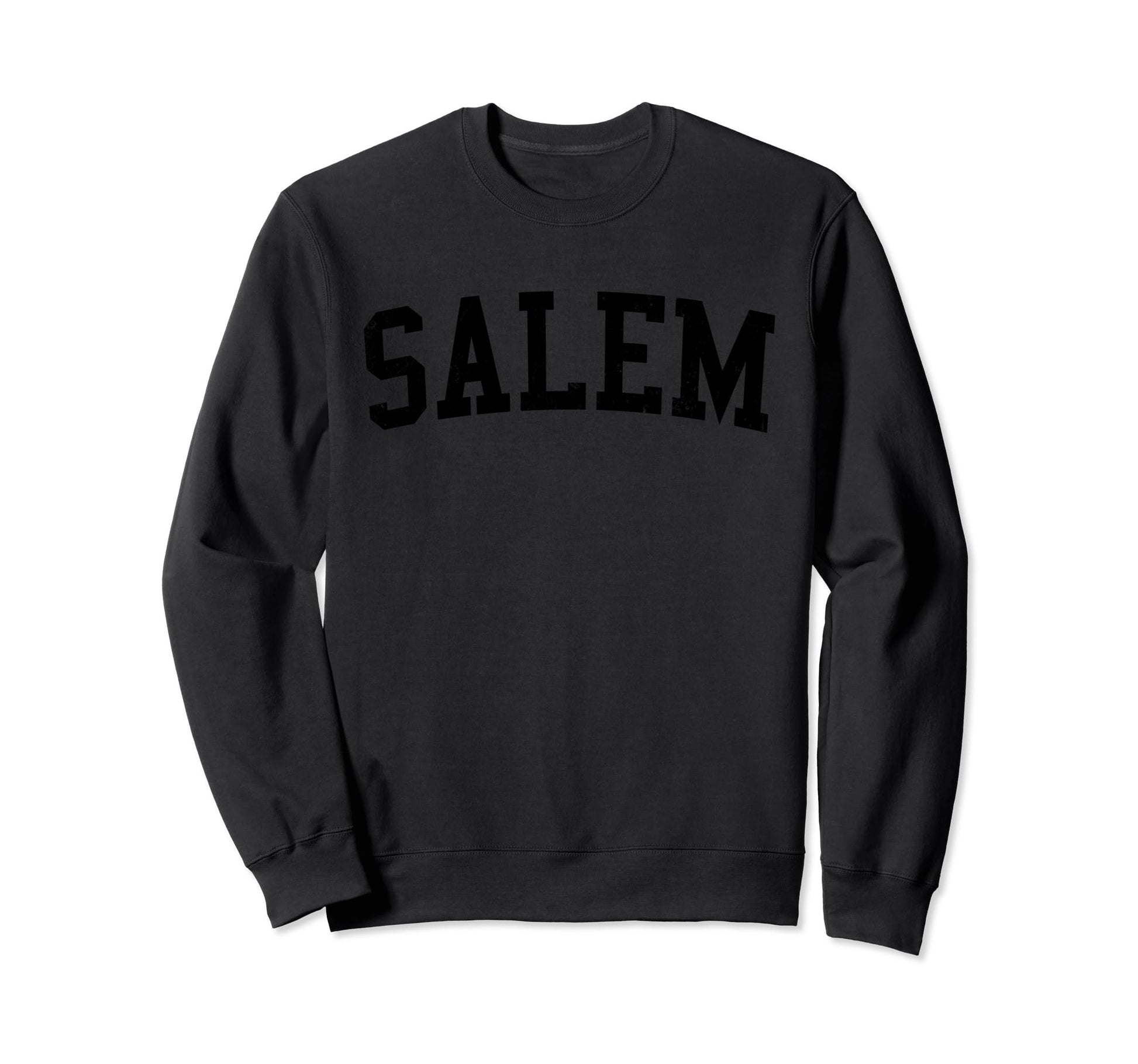 Salem Or Distressed Black Varsity Sweatshirt - Novelty Apparel Unisex - T-Shirt, Sweatshirt, Hoodie
