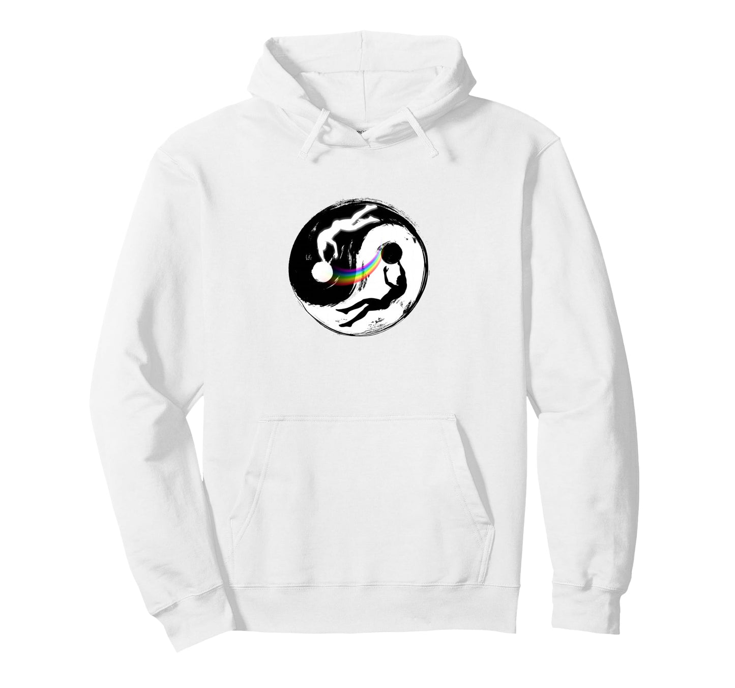 Spiritual Yin Yang Rainbow Balance Hoodie - Fun Novelty Design for Adults - T-Shirt, Sweatshirt, Hoodie
