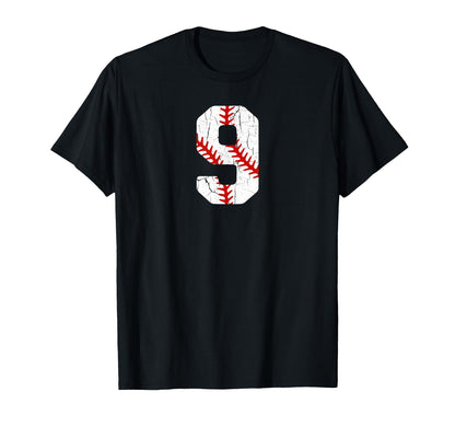 Baseball Player Jersey Number 9 9 T-Shirt - Custom Art Print Men Women - T-Shirt, Sweatshirt, Hoodie