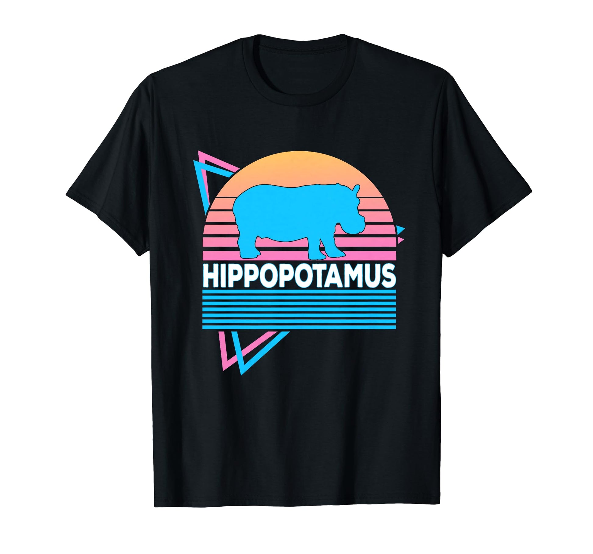 Hippopotamus Vaporwave Aesthetic T-Shirt - Casual Everyday Wear for Adults - T-Shirt, Sweatshirt, Hoodie