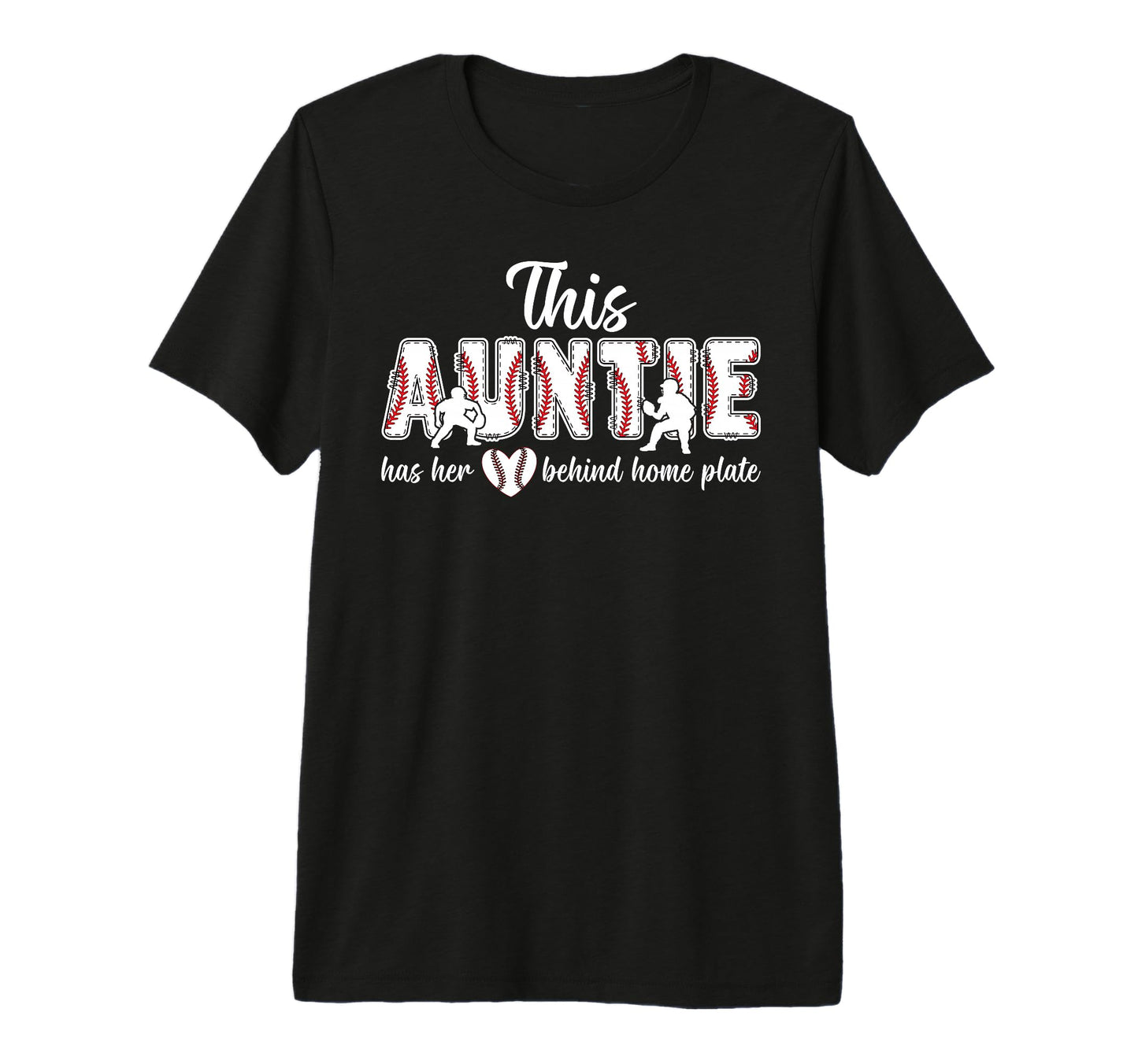 Proud Auntie Baseball Catcher Aunt Tri T-Shirt - Trendy Graphic for Adults - T-Shirt, Sweatshirt, Hoodie