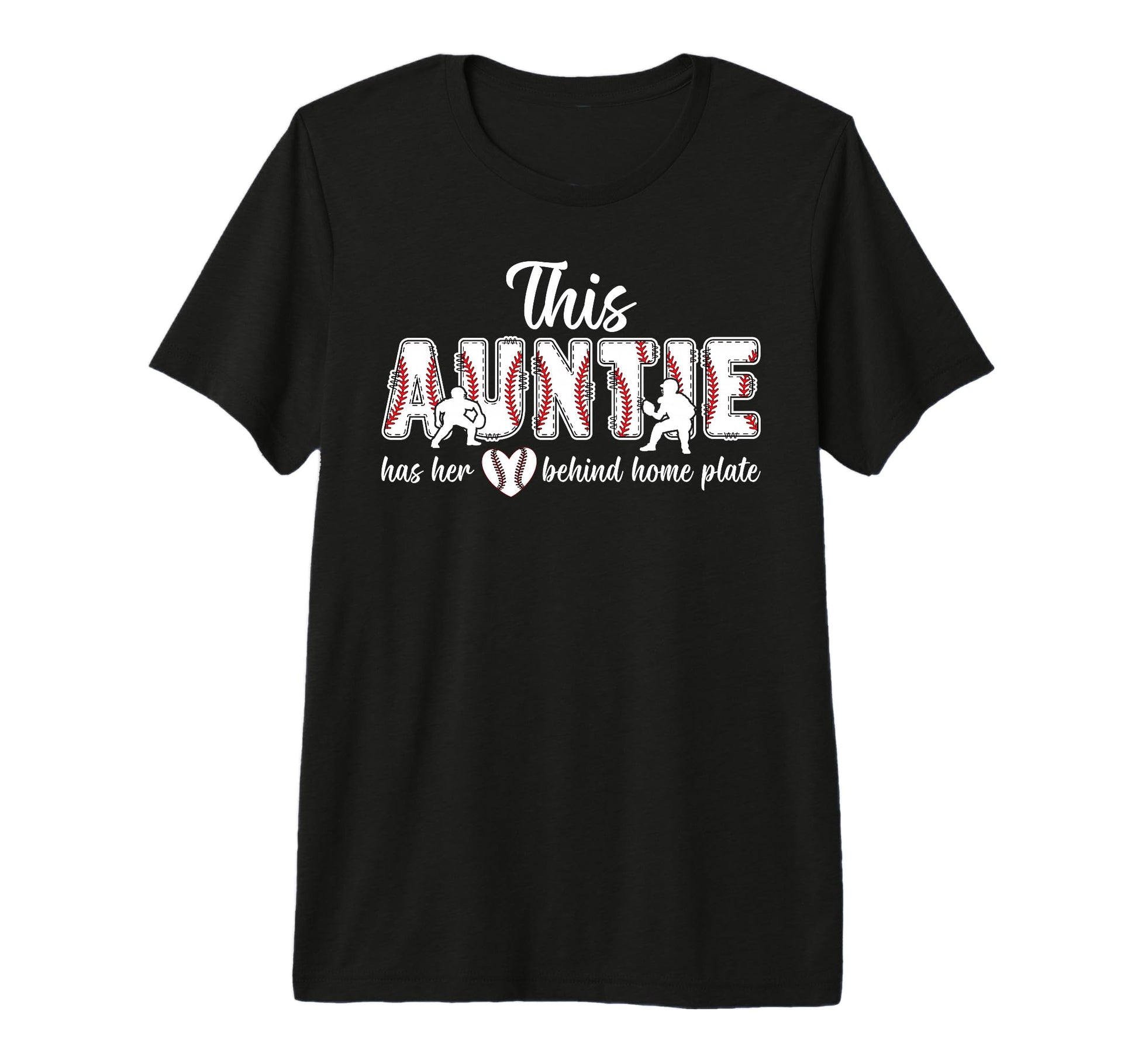 Proud Auntie Baseball Catcher Aunt Tri T-Shirt - Trendy Graphic for Adults - T-Shirt, Sweatshirt, Hoodie