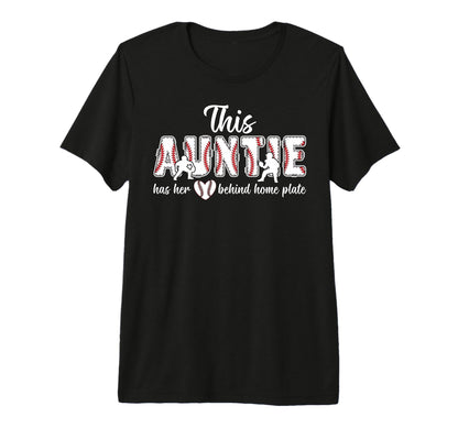 Proud Auntie Baseball Catcher Aunt Tri T-Shirt - Trendy Graphic for Adults - T-Shirt, Sweatshirt, Hoodie