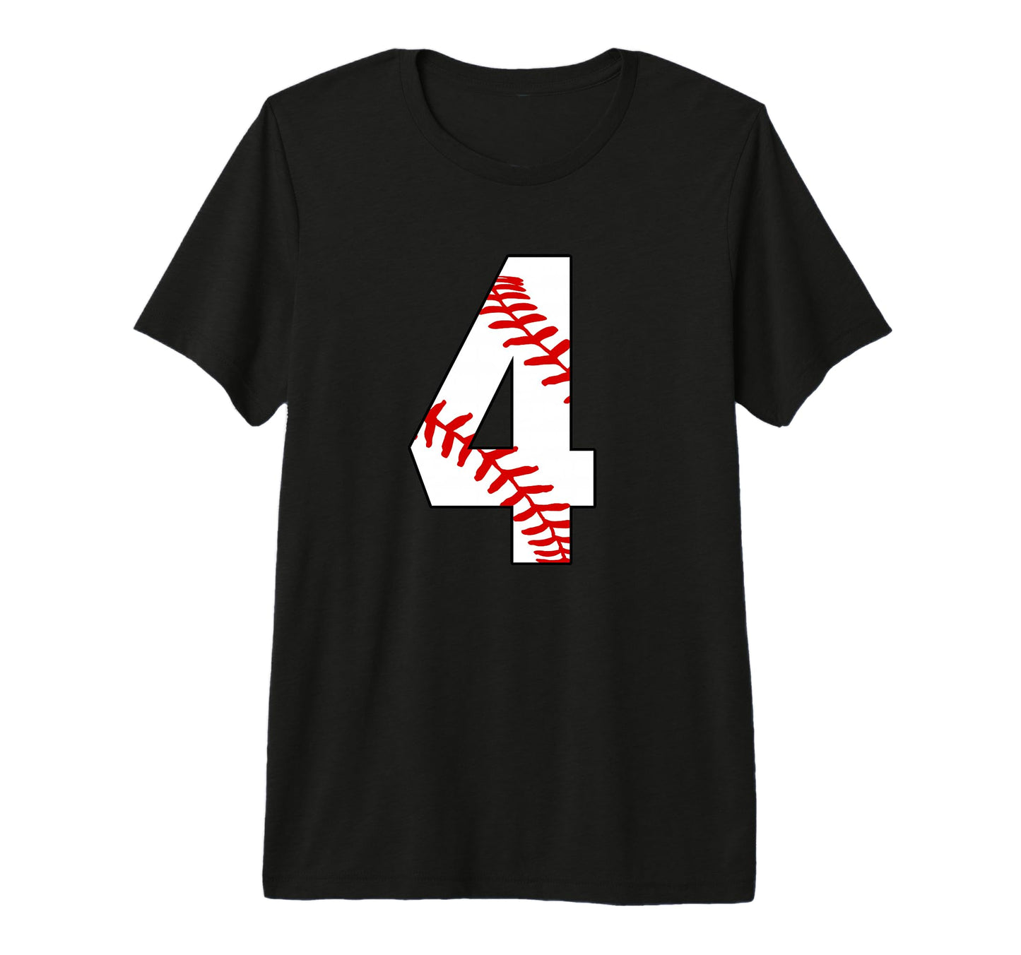 4 Baseball Laces 4Th Birthday Four T-Shirt - Custom Art Print Men Women - T-Shirt, Sweatshirt, Hoodie