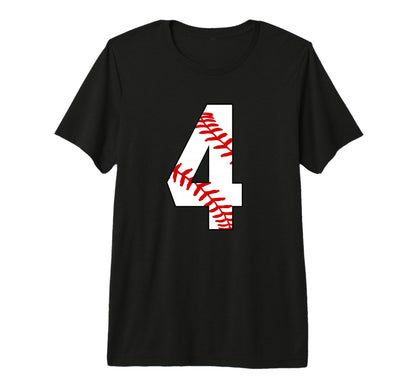 4 Baseball Laces 4Th Birthday Four T-Shirt - Custom Art Print Men Women - T-Shirt, Sweatshirt, Hoodie