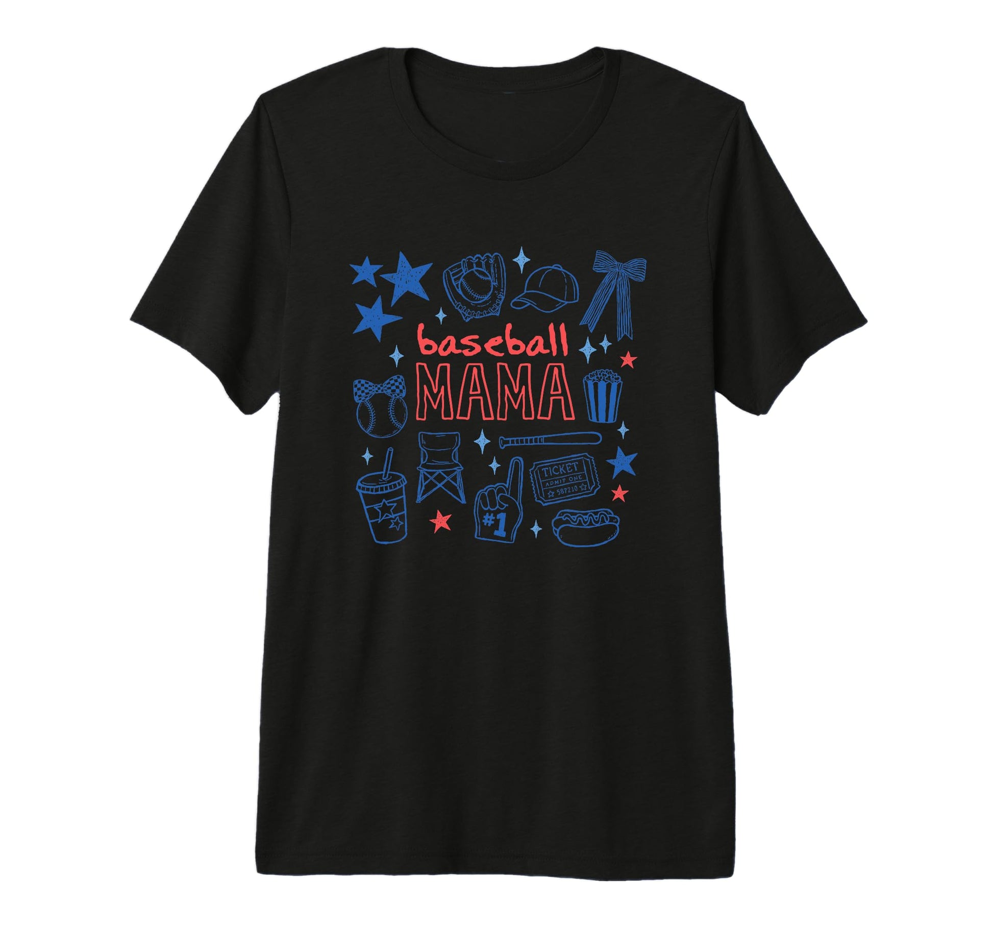 Funny Baseball Mama Sports Mom Tri Blend T-Shirt - Graphic Print for Adults - T-Shirt, Sweatshirt, Hoodie