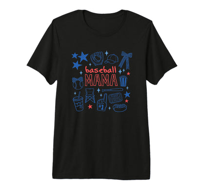 Funny Baseball Mama Sports Mom Tri Blend T-Shirt - Graphic Print for Adults - T-Shirt, Sweatshirt, Hoodie