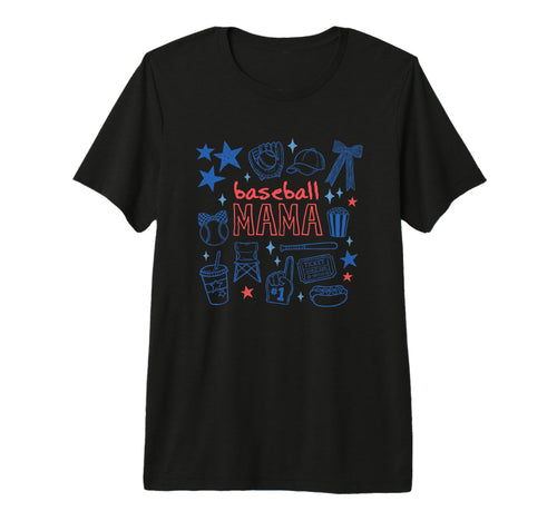 Funny Baseball Mama Sports Mom Tri Blend T-Shirt - Graphic Print for Adults - T-Shirt, Sweatshirt, Hoodie