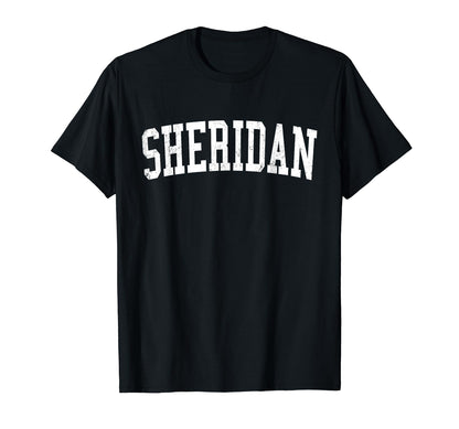 Sheridan Wy Distressed White Varsity T-Shirt - Streetwear Style Unisex - T-Shirt, Sweatshirt, Hoodie