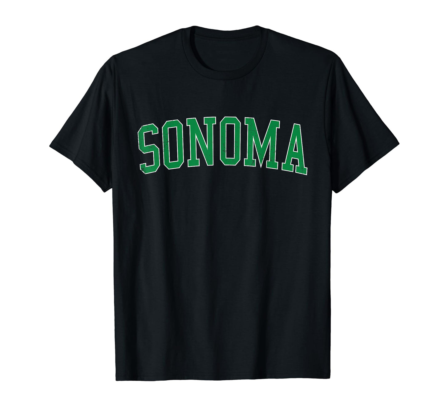 Sonoma Ca Distressed Green Varsity T-Shirt - Novelty Apparel Men Women - T-Shirt, Sweatshirt, Hoodie