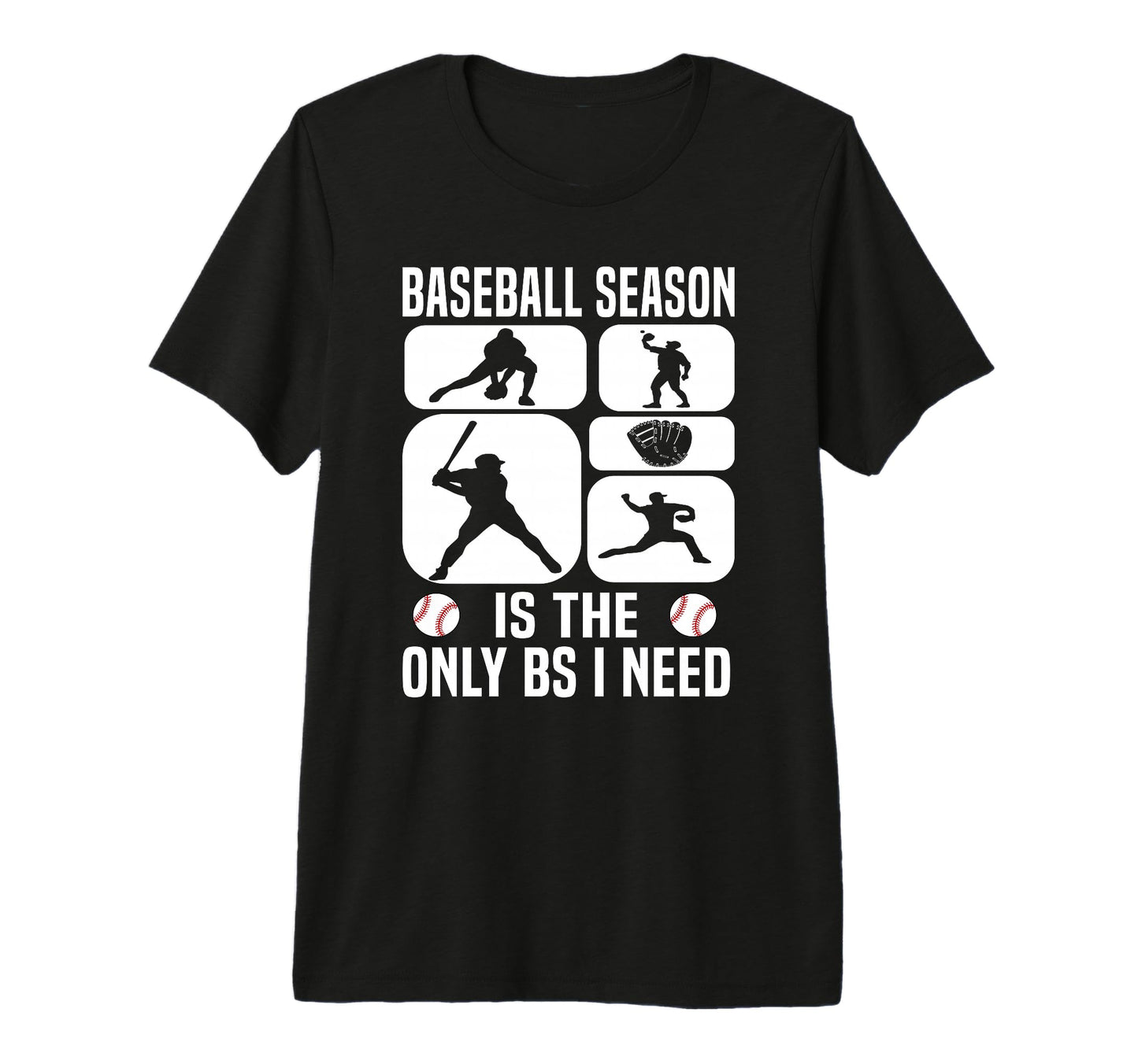 Baseball Fan Only Bs I Need Baseball T-Shirt - Graphic Print for Adults - T-Shirt, Sweatshirt, Hoodie