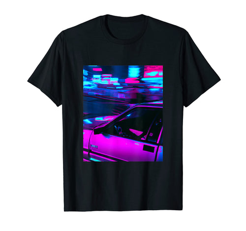 Vaporwave Car Synthwave City T-Shirt - Streetwear Style for Adults - T-Shirt, Sweatshirt, Hoodie