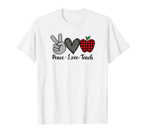 Peace Love Teach Teacher Supplies Stuff T-Shirt - Unique Graphic Unisex - T-Shirt, Sweatshirt, Hoodie