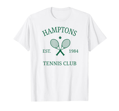 Hamptons Athletics Tennis Club Racquet T-Shirt - Unique Graphic Men Women - T-Shirt, Sweatshirt, Hoodie