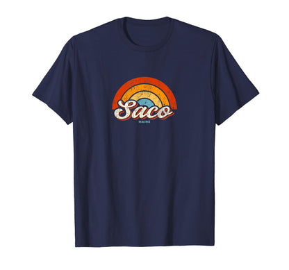 Saco Maine Me Rainbow 70S T-Shirt - Streetwear Style Men Women - T-Shirt, Sweatshirt, Hoodie