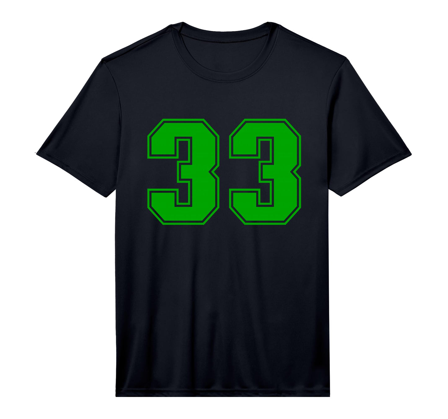 Number 33 Green Sports Team Varsity T-Shirt - Graphic Print for Adults - T-Shirt, Sweatshirt, Hoodie
