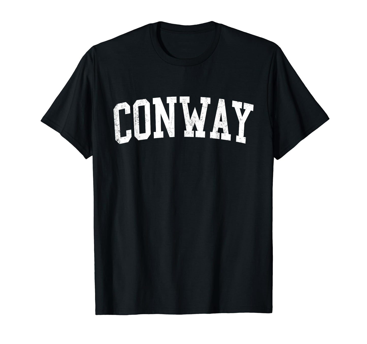 Conway Ar Distressed White Varsity T-Shirt - Novelty Apparel Unisex - T-Shirt, Sweatshirt, Hoodie