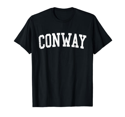 Conway Ar Distressed White Varsity T-Shirt - Novelty Apparel Unisex - T-Shirt, Sweatshirt, Hoodie