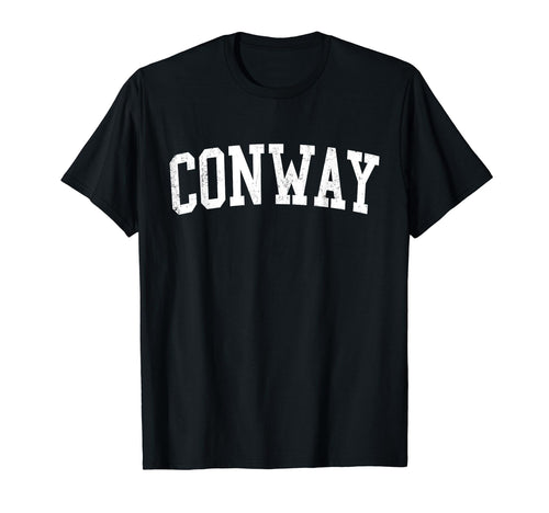 Conway Ar Distressed White Varsity T-Shirt - Novelty Apparel Unisex - T-Shirt, Sweatshirt, Hoodie