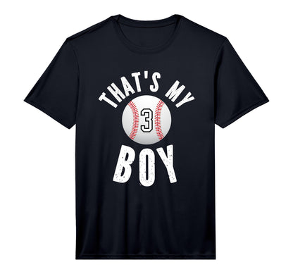 Thats My Baseball Number 3 Performance T-Shirt - Graphic Print Unisex - T-Shirt, Sweatshirt, Hoodie