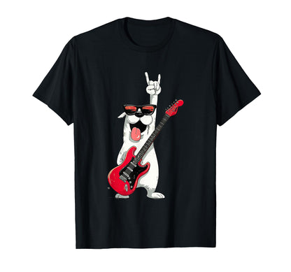 Rock Dog Funny Cartoon Canine Music Lover T-Shirt - Minimalist Print Unisex - T-Shirt, Sweatshirt, Hoodie